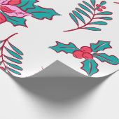 Festive Poinsettia Holiday Cadeaupapier (Hoek)
