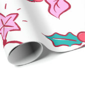 Festive Poinsettia Holiday Cadeaupapier (Rol Hoek)