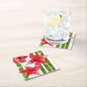Festive Poinsettia Holiday Coaster Kartonnen Onderzetters (Insitu)
