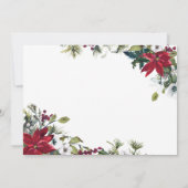 Festive Poinsettia Holiday Kerstmis Open House Kaart (Achterkant)