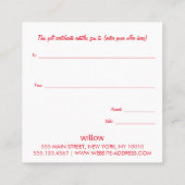 Festive Poinsettia-kerstcadeaubon Vierkante Visitekaartje