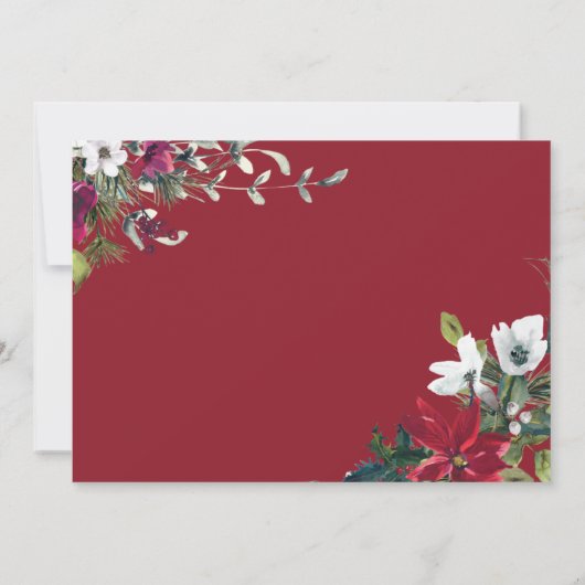 Festive Poinsettia Kerstfeestdag Tea Kaart (Achterkant)