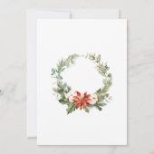 Festive Poinsettia Kerstmis Open House Kaart (Achterkant)