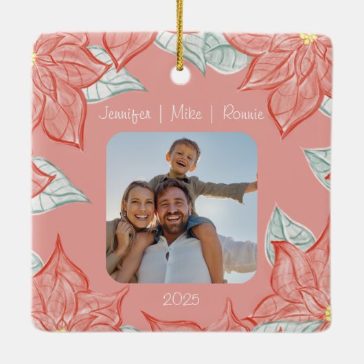 Festive Poinsettia Ornament  (Achterkant)