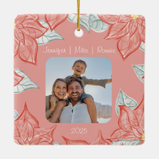 Festive Poinsettia Ornament (Achterkant)