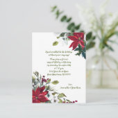 Festive Poinsettias Holly Berries kerstfeest Uitnodiging Briefkaart (Staand voorkant)