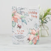 Festive Poinsettias in the Sneeuwfeest Kaart (Staand voorkant)