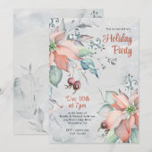 Festive Poinsettias in the Sneeuwfeest Kaart (Voorkant / Achterkant)