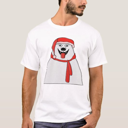 Festive Polar Bear Santa T-shirt (Voorkant)