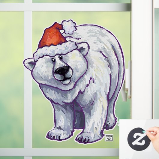 Festive Polar Beer Kerstmis Cling Raamsticker (Huis)