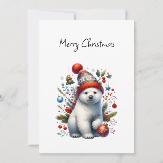 Festive Polar Cub Feestdagenkaart (Voorkant)