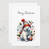 Festive Polar Cub Feestdagenkaart (Voorkant / Achterkant)