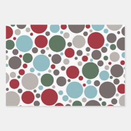 Festive Polka Dot Selection Kerstmis Inpakpapier Vel