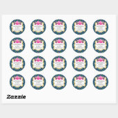 Festive Polka Dots Cupcake Cake Poppen Bakkerijslu Ronde Sticker (Vel)