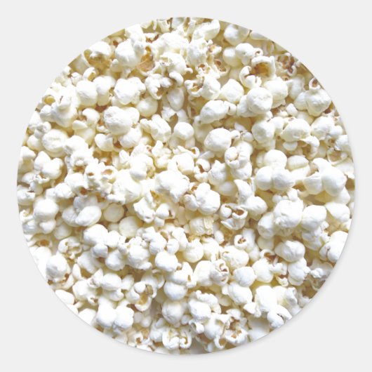 Festive Popcorn Decor Photography Ronde Sticker (Voorkant)
