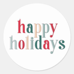 Festive Prettige feestdagen typografie Rood ontwer Ronde Sticker