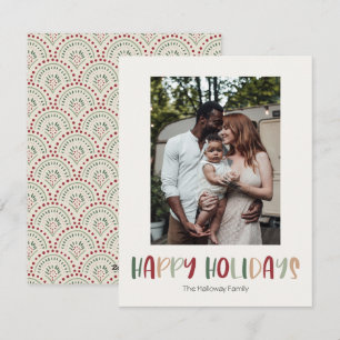 Festive Prettige feestdagen Verticaal één foto Feestdagenkaart