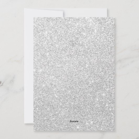 Festive Prettige feestdagen Wreath Gray Silver Gli Feestdagenkaart (Achterkant)