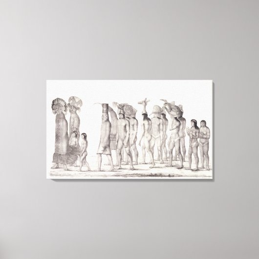 Festive Procession de Tecunas, uit "Travels i Canvas Afdruk (Voorkant)