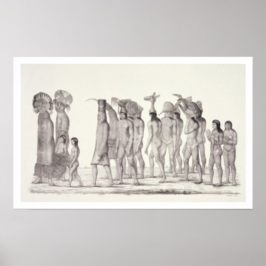 Festive Procession de Tecunas, uit "Travels i Poster (Voorkant)