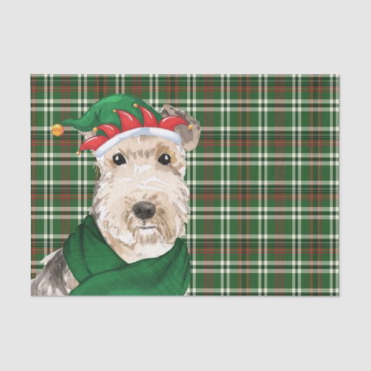 Festive Pset and Lakeland Terrier Dog Kerstmis Tissuepapier (Voorkant)