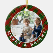 Festive Pset Merry & Bright Photo Keepomwille Keramisch Ornament (Voorkant)