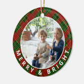 Festive Pset Merry & Bright Photo Keepomwille Keramisch Ornament (Links)