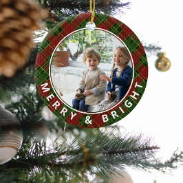 Festive Pset Merry & Bright Photo Keepomwille Keramisch Ornament