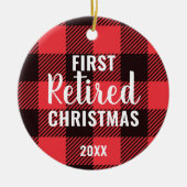 Festive Pset Persoonlijk Eerste Kerstmis in ruste Keramisch Ornament (Voorkant)