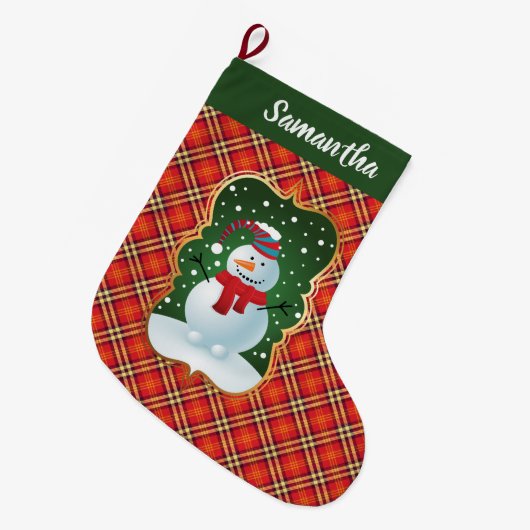 Festive Pset Snowman Stocking Grote Kerstsok (Voorkant (Hangend))