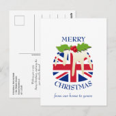 Festive Pudding BRITISH UNION JACK Kerstmis Briefkaart (Voorkant / Achterkant)