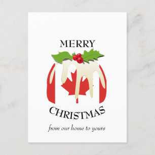 Festive Pudding CANADA FLAG-kerstBriefkaart Briefkaart