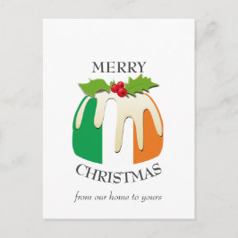 Festive Pudding IRISH FLAG-kerstBriefkaart Briefkaart