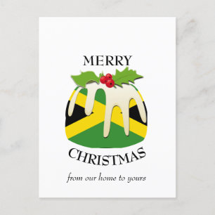 Festive Pudding JAMAICA FLAG kerstBriefkaart Briefkaart