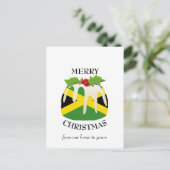 Festive Pudding JAMAICA FLAG kerstBriefkaart Briefkaart (Staand voorkant)