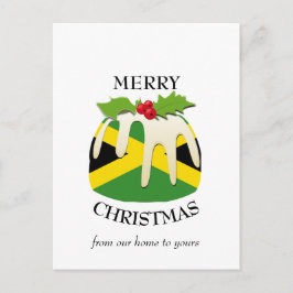Festive Pudding JAMAICA FLAG kerstBriefkaart Briefkaart