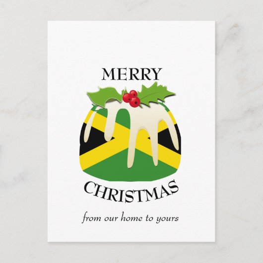 Festive Pudding JAMAICA FLAG kerstBriefkaart Briefkaart (Voorkant)