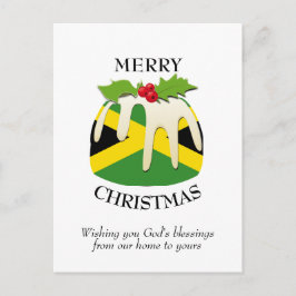 Festive Pudding JAMAICA FLAG kerstBriefkaart Briefkaart
