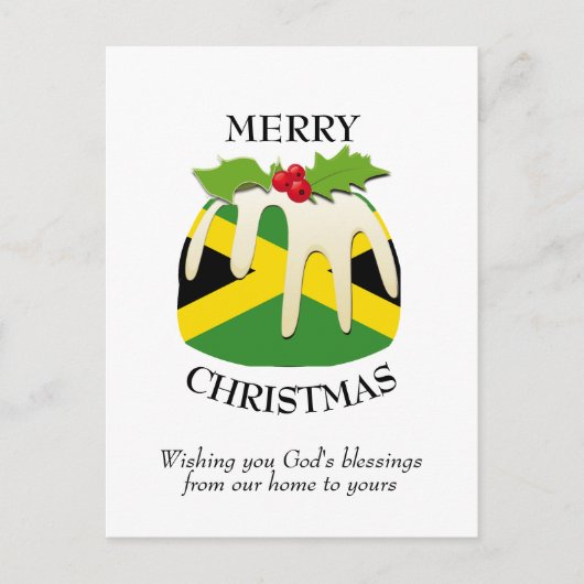 Festive Pudding JAMAICA FLAG kerstBriefkaart Briefkaart (Voorkant)