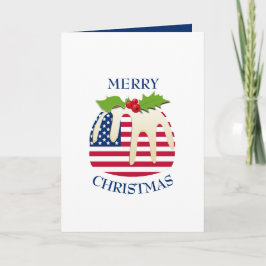 Festive Pudding with | AMERIKAANSE VLAG | Kerstmis Feestdagen Kaart