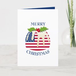 Festive Pudding with | AMERIKAANSE VLAG | Kerstmis Feestdagen Kaart