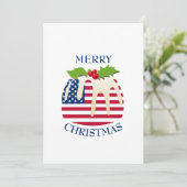 Festive Pudding with | AMERIKAANSE VLAG | Kerstmis Feestdagenkaart (Staand voorkant)