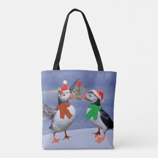 Festive Puffins All Over Print Bag Tote Bag (Achterkant)