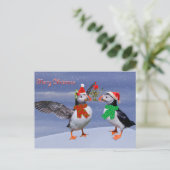 Festive Puffins Briefkaart (Staand voorkant)