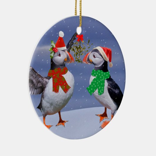 Festive Puffins Ornament (Rechts)