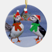Festive Puffins Ornament (Voorkant)