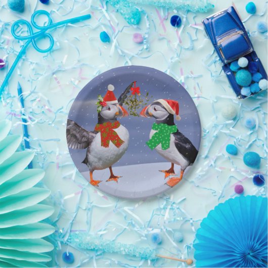 Festive Puffins Paper-Bord Papieren Bordje (Feest)