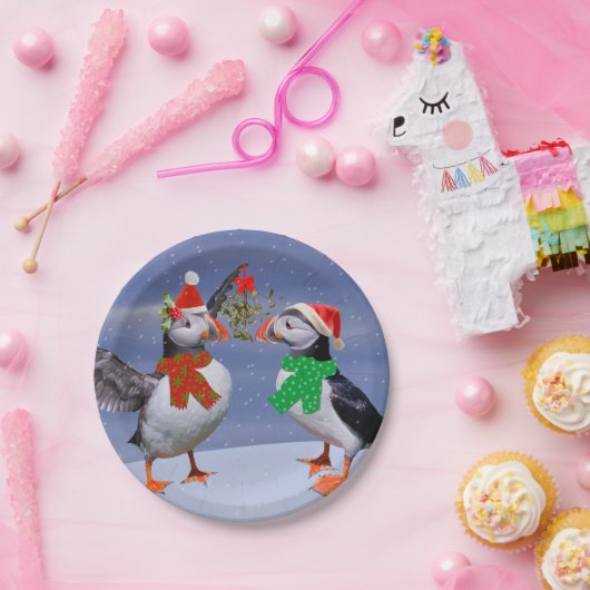 Festive Puffins Paper-Bord Papieren Bordje (Feest)
