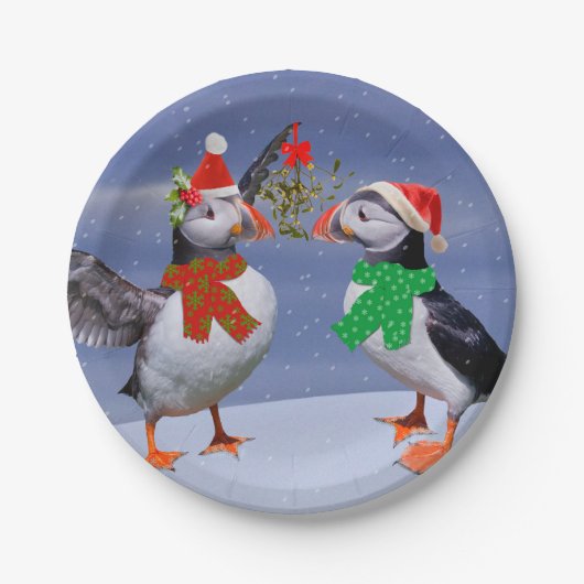 Festive Puffins Paper-Bord Papieren Bordje (Voorkant)