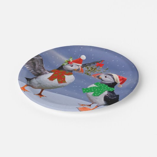 Festive Puffins Paper-Bord Papieren Bordje (Gekanteld)